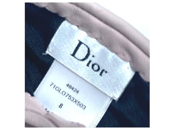 Luvas Cannage de couro rosa com studs Christian Dior - vista 5
