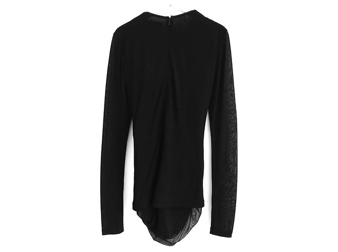 Top de tule drapeado preto com acabamento em couro da Tom Ford - Ansicht 4