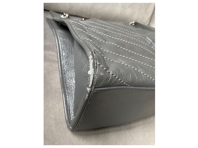 Saint Laurent Borsa della spesa Niki Grigio - vista 12