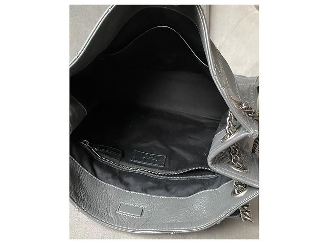 Saint Laurent Borsa della spesa Niki Grigio - vista 18