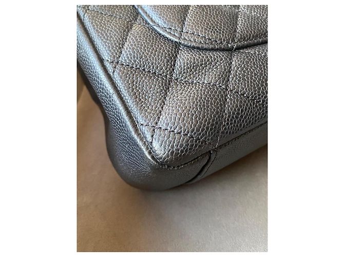 Borsa Chanel GST Grand Shopping Tote in pelle caviar nera - vista 16