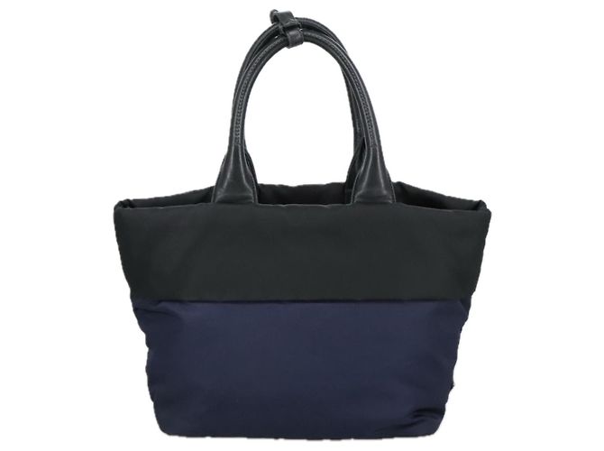 PRADA Borsa a mano in nylon blu navy argento autentica ep6744 - vista 2