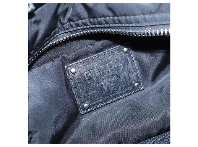 PRADA Borsa a mano in nylon blu navy argento autentica ep6744 - vista 20