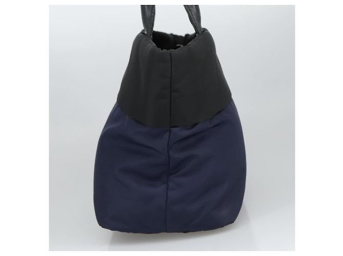PRADA Borsa a mano in nylon blu navy argento autentica ep6744 - vista 4