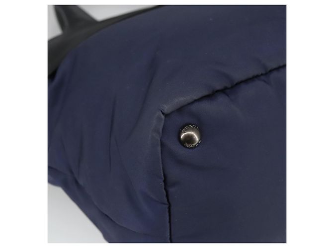 PRADA Borsa a mano in nylon blu navy argento autentica ep6744 - vista 8