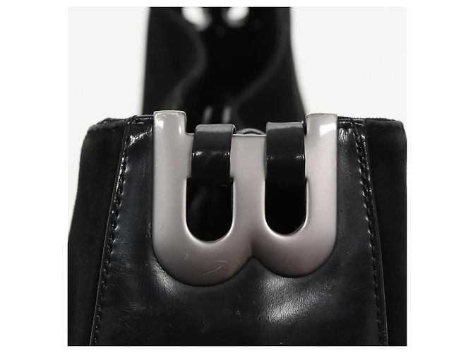 BALLY Borsa a Spalla in Pelle Scamosciata Nera Argento Auth ti2365 Nero - vista 17
