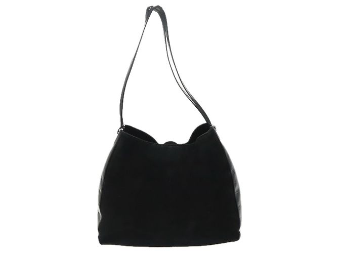BALLY Borsa a Spalla in Pelle Scamosciata Nera Argento Auth ti2365 Nero - vista 2