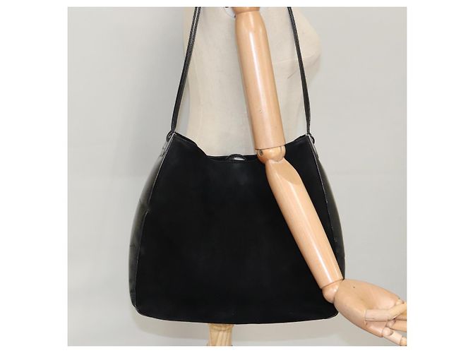 BALLY Borsa a Spalla in Pelle Scamosciata Nera Argento Auth ti2365 Nero - vista 27