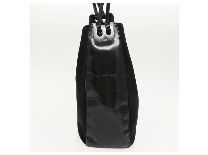 BALLY Borsa a Spalla in Pelle Scamosciata Nera Argento Auth ti2365 Nero - vista 4