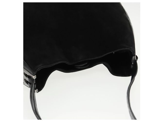 BALLY Borsa a Spalla in Pelle Scamosciata Nera Argento Auth ti2365 Nero - vista 6