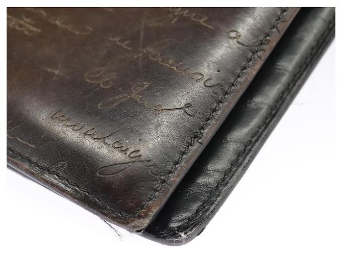Berluti Calligraphy langer Geldbeutel aus braunem Leder Auth bs19899 - Ansicht 15