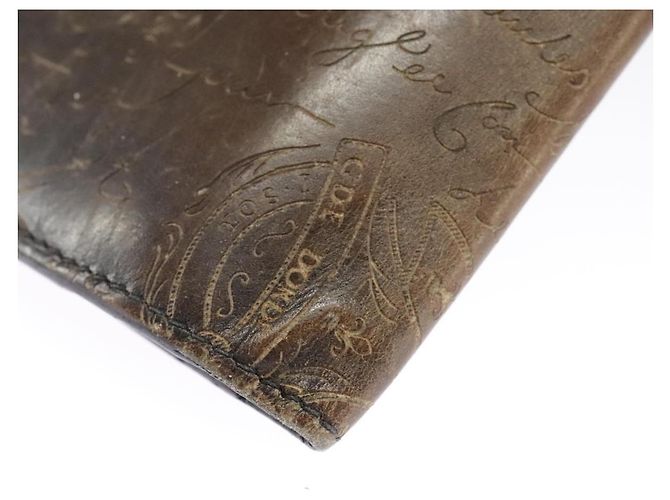 Berluti Calligraphy langer Geldbeutel aus braunem Leder Auth bs19899 - Ansicht 17