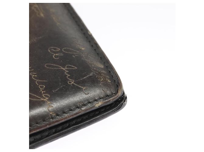 Berluti Calligraphy langer Geldbeutel aus braunem Leder Auth bs19899 - Ansicht 7