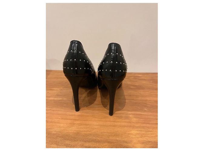 Décolleté Maje in pelle nera con tacco a spillo 10cm Nero - vista 4