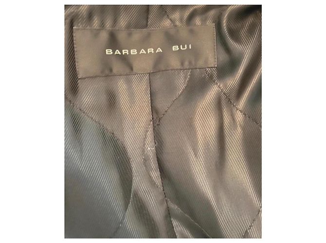 Abrigo Barbara Bui de lana negro con detalles en cuero - vista 7