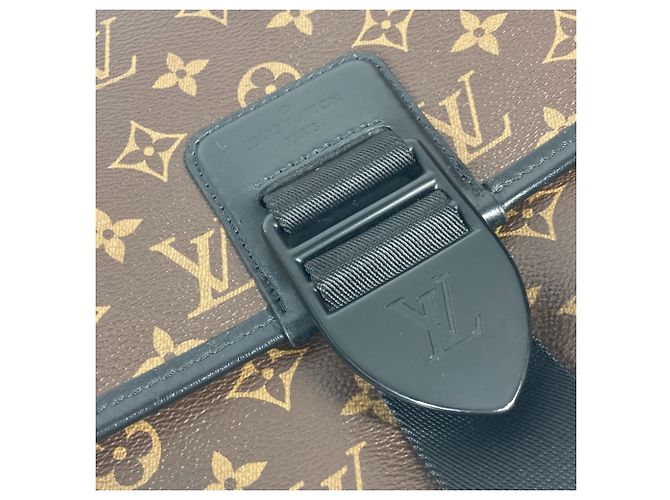 Borsa a Spalla Louis Vuitton Monogram Macassar Arch Flap Marrone Nero Monogramma - vista 9