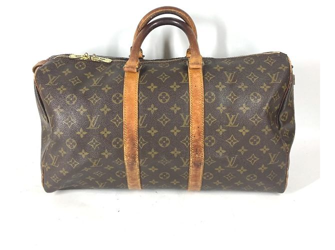 Sac Keepall 45 Monogram Louis Vuitton Marron - vue 2