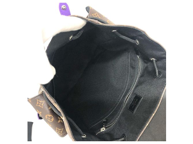 Zaino Christopher PM Monogram Macassar Louis Vuitton Marrone Porpora Monogramma - vista 8