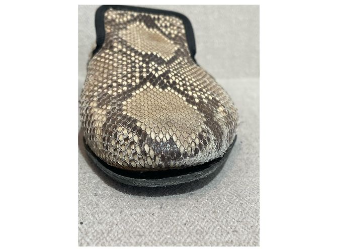 Céline CELINE Pantoletten & Clogs T.EU 38 Exotische Leder Beige - Ansicht 3