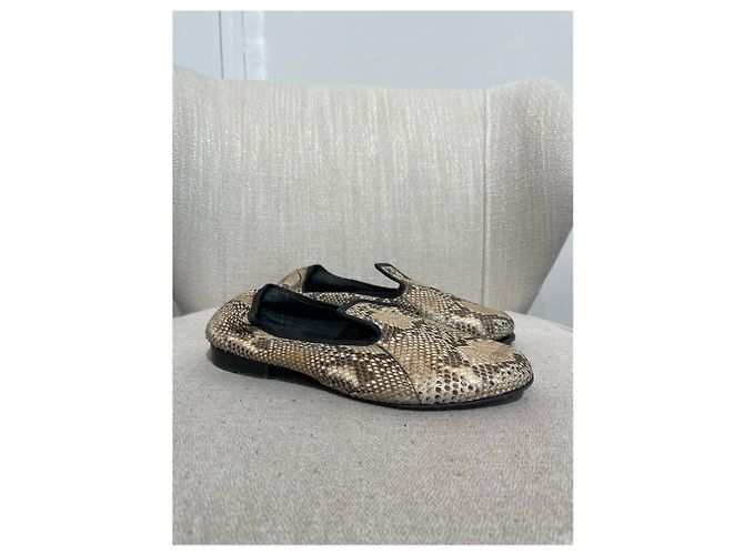Céline CELINE Pantoletten & Clogs T.EU 38 Exotische Leder Beige - Ansicht 4