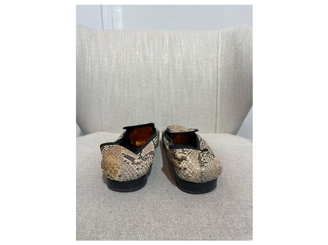 Céline CELINE Pantoletten & Clogs T.EU 38 Exotische Leder Beige - Ansicht 5