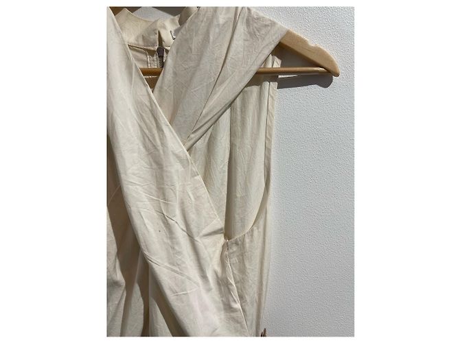 Vestido CARVEN T.Internacional L Algodón Beige - vista 2