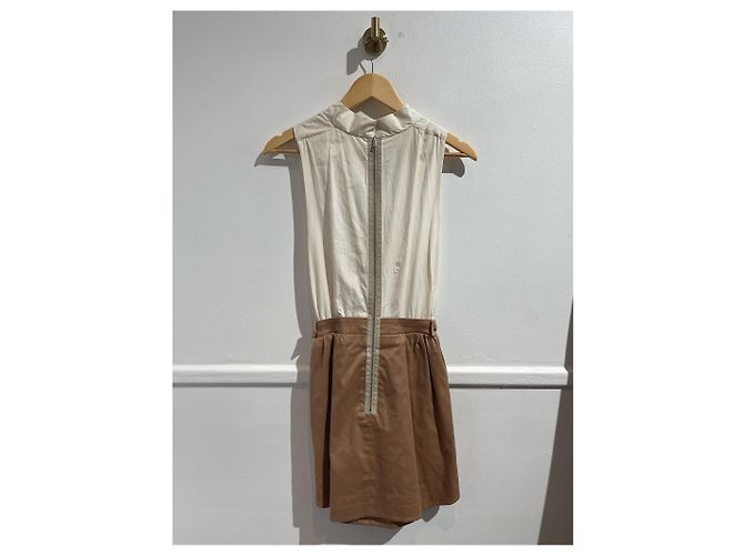 Vestido CARVEN T.Internacional L Algodón Beige - vista 4