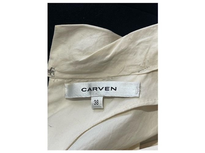 CARVEN  Dresses T.International M Cotton Bleu - vue 4
