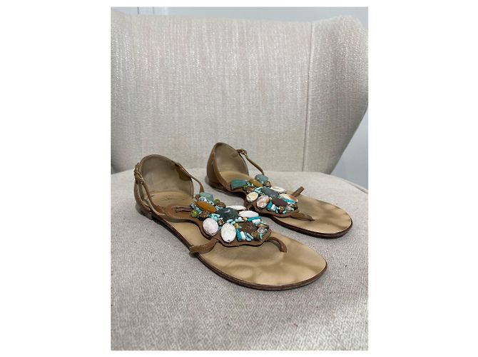 Sandali GIUSEPPE ZANOTTI T.EU 38.5 Pelle Cammello - vista 5