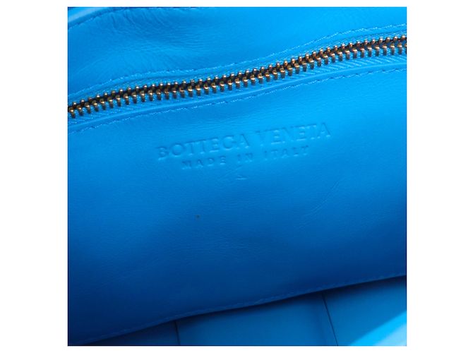 BOTTEGA VENETA - Borsa a spalla Chain Cassette in pelle liscia blu - vista 8