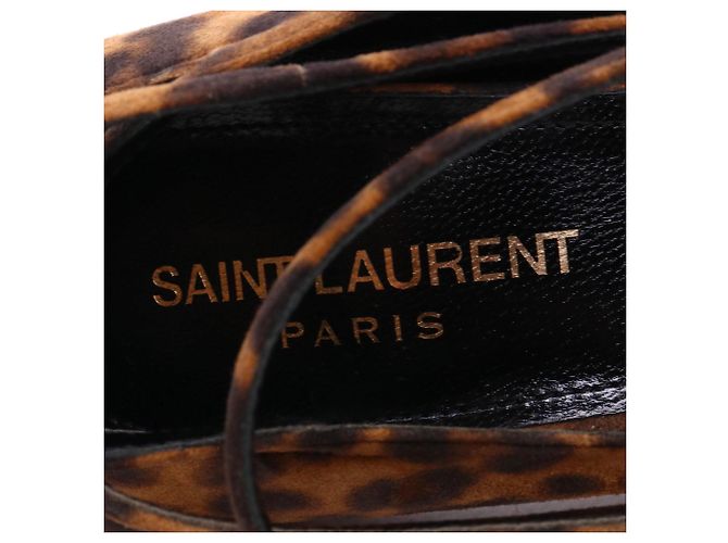 SAINT LAURENT - Décolleté Lexi in suede leopardato (Taglia 36.5) Marrone - vista 4