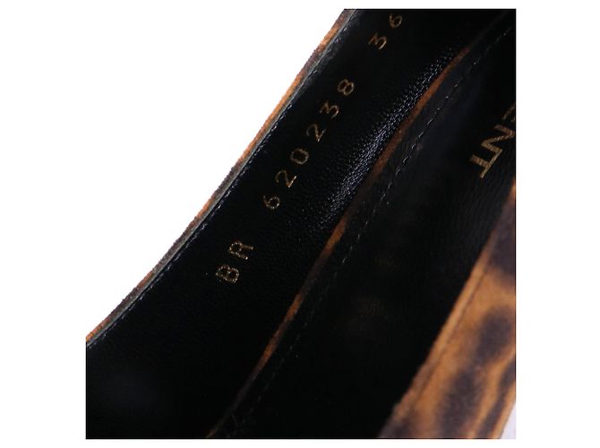 SAINT LAURENT - Décolleté Lexi in suede leopardato (Taglia 36.5) Marrone - vista 6