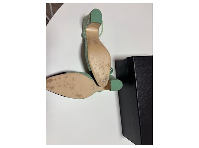 Cambon Slingbacks di Chanel Nero Verde - vista 5