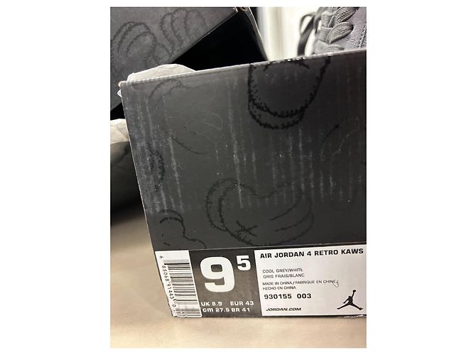 Autre Marque Jordan 4 Retro Kaws Sneaker Grau Hirschleder - Ansicht 7