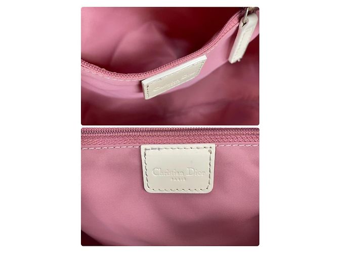 Clutch Christian Dior Rosa Monogramma Fiori Strass Nylon - vista 9