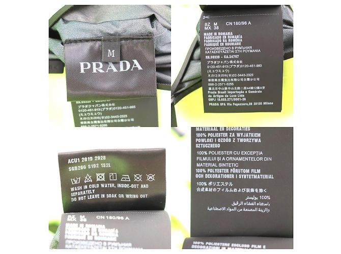 Giacca pullover a mezza zip in Gore-tex giallo fluorescente verde di Prada - vista 10