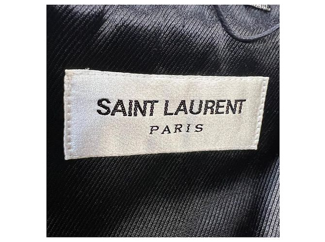 Giacca da motociclista slim-fit Saint Laurent in pelle nera - vista 5