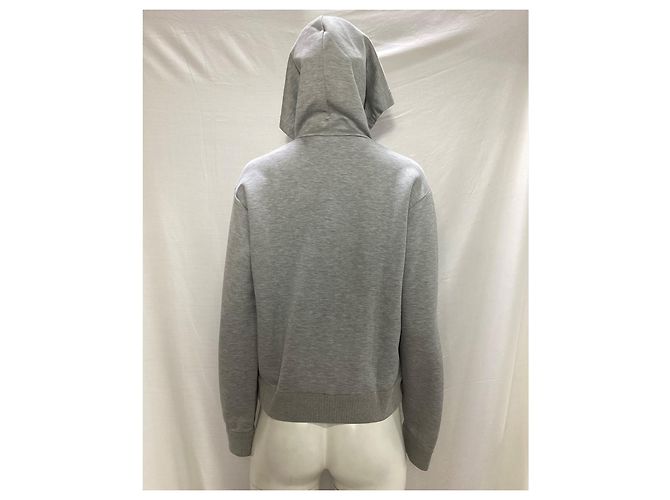 Felpa con zip Louis Vuitton Stamp in cotone grigio - vista 12