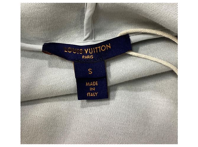 Felpa con zip Louis Vuitton Stamp in cotone grigio - vista 14
