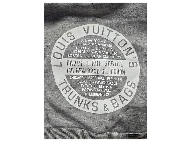 Felpa con zip Louis Vuitton Stamp in cotone grigio - vista 18