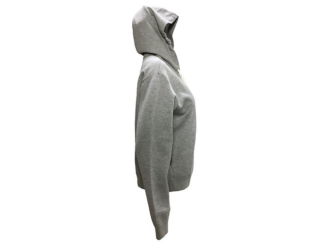 Felpa con zip Louis Vuitton Stamp in cotone grigio - vista 2