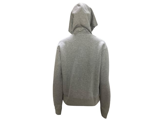 Felpa con zip Louis Vuitton Stamp in cotone grigio - vista 3