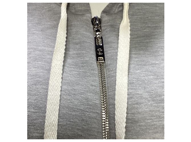 Felpa con zip Louis Vuitton Stamp in cotone grigio - vista 4