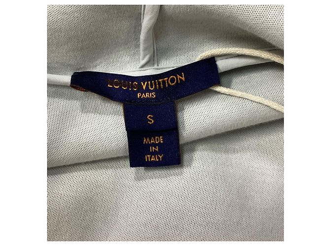 Felpa con zip Louis Vuitton Stamp in cotone grigio - vista 5