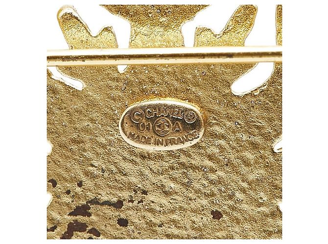 Chanel Coco Mark Schneeflocken Brosche Gold Golden Metallisch - Ansicht 3