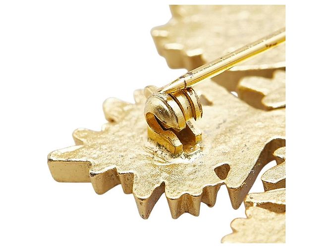 Chanel Coco Mark Schneeflocken Brosche Gold Golden Metallisch - Ansicht 4