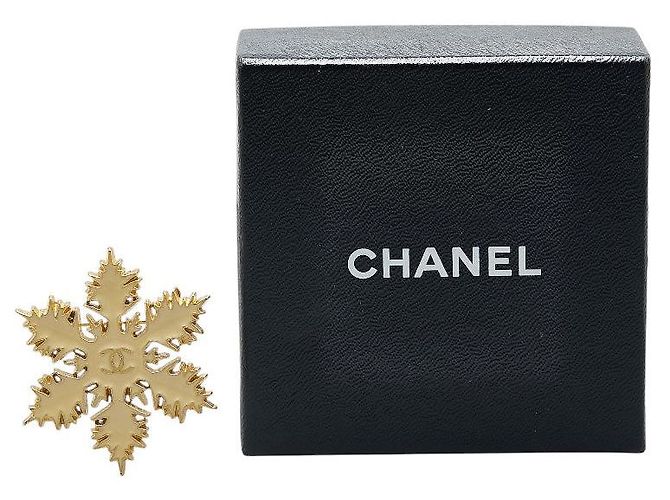 Chanel Coco Mark Schneeflocken Brosche Gold Golden Metallisch - Ansicht 5