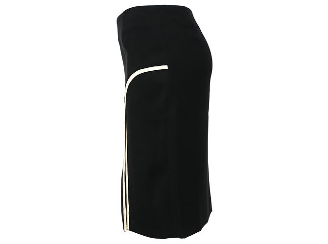 Falda lápiz mini Lanvin con ribete en viscosa negra Negro - vista 2