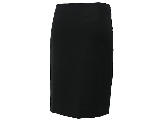 Falda lápiz mini Lanvin con ribete en viscosa negra Negro - vista 3