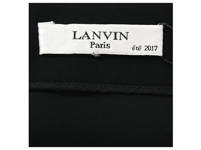 Falda lápiz mini Lanvin con ribete en viscosa negra Negro - vista 4